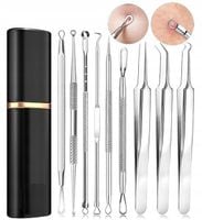 10× łyżeczki UNNY pęseta igła do usuwania zaskórników wągrów pryszczy