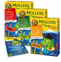 3x Möller's Omega-3 RYBKI mix SMAKÓW żelki 36szt ODPORNOŚĆ dla dzieci TRAN