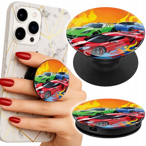 Uchwyt do telefonu Popsocket na palce/stojak DLA DZIECI SAMOCHODY WYŚCIGOWE na Arena.pl