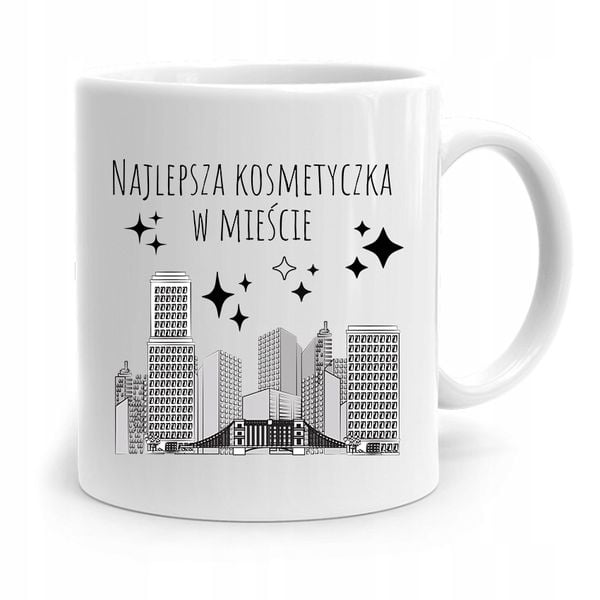 Kubek Prezent Dla Kosmetyczki Najlepsza W Mieście Z Nadrukiem Ze Zdjęciem zdjęcie 1