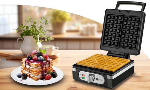 GOFROWNICA 2000W XXL 2 GOFRY Z REGULACJĄ TEMPERATURY PUSZYSTE GOFRY SOLIDNA na Arena.pl