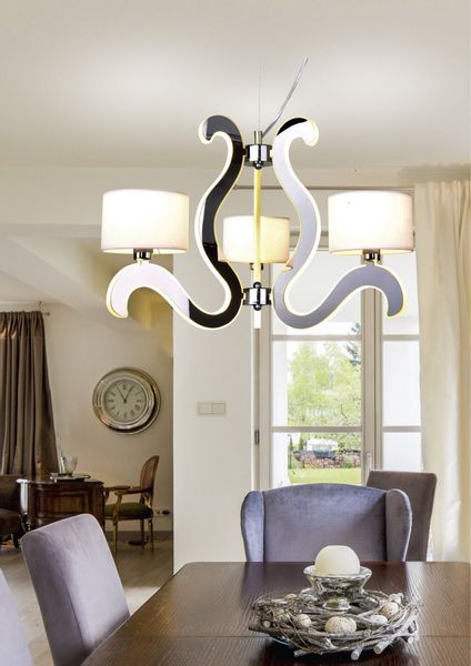 Ambrosia 1 zwis 3x40W E14 + 18,4W LED chrom zdjęcie 3