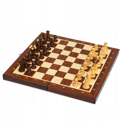 Szachy Drewniane wykonane z Mahoniu i Jawora + WARCABY GRATIS na Arena.pl