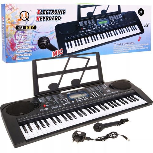 Keyboard Dla Dzieci 5+ Mikrofon Stojak Na Nuty Usb Mp3 Taktomierz na Arena.pl
