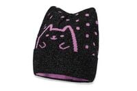 Broel IGNES czapka dla dziewczynki kotek czarna 48-50