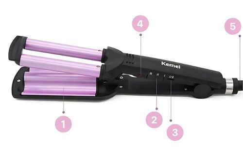 LOKÓWKA DO WŁOSÓW KEMEI FALOWNICA CERAMICZNA KARBOWNICA 55W TPC 200 na Arena.pl