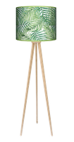 Lampa podłogowa - stojąca trójnóg drewniana duża - zielona-  Palma