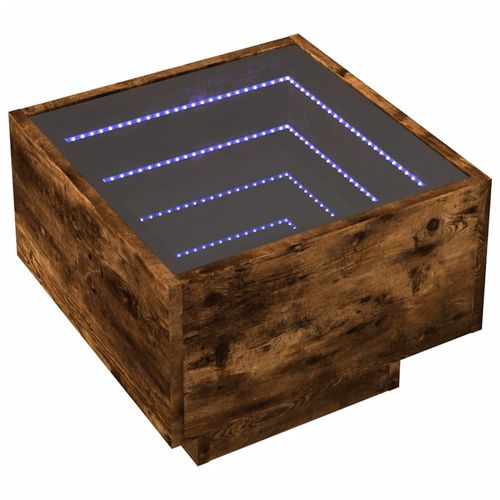 Stolik boczny z LED, dąb opalany, 40x40x30 cm na Arena.pl