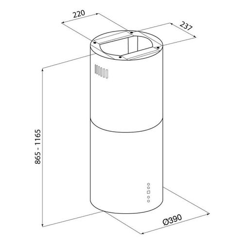 Okap kuchenny GLOBALO Cylindro Isola 39.7 White na Arena.pl