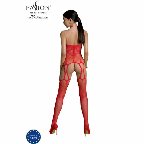 passion eco collection bodystocking bs002 czerwony, ekologiczny materiał na Arena.pl