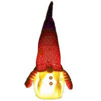 Skrzat świąteczny Led 33 cm ozdoba bożonarodzeniowa na baterie, krasnal gnom