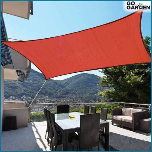 Markiza żagiel przeciwsłoneczny na taras do ogrodu UV słońce czerwony 4x3 m na Arena.pl