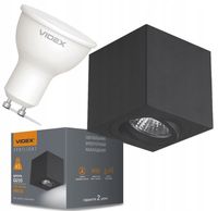 2 x Oprawa oświetleniowa sufitowa natynkowa Videx 30 W GU10 8 cm CZARNA