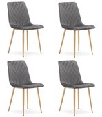 Krzesło tapicerowane welurowe TURIN ciemnoszare do salonu jadalni x4