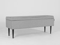 Pufa EDI 120 ze schowkiem pojemnikiem - pepita, czarna