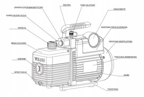 POMPA PRÓŻNIOWA DWUSTOPNIOWA 100 l/min F-GAZY - VALUE V-i240SV na Arena.pl