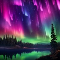 Plakat 90x90cm Zorza Nad Lasem