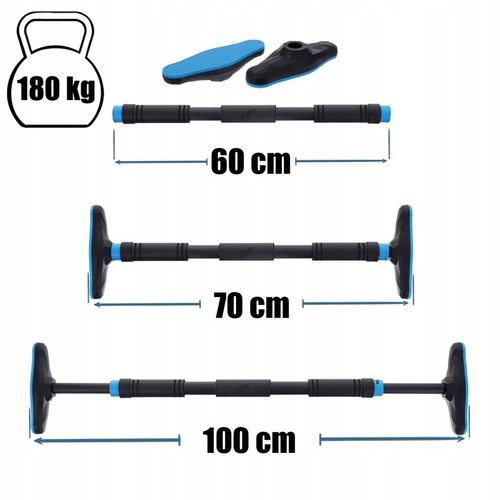DRĄŻEK DO PODCIĄGANIA ROZPOROWY REGULOWANY 70-100CM STALOWY MOCNY 180KG na Arena.pl