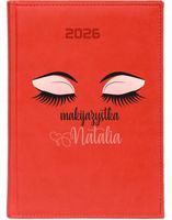 KALENDARZ A6 2026 TYGODNNIOWY PLANER z nadrukiem PREZENT DLA MAKIJAŻYSTKI