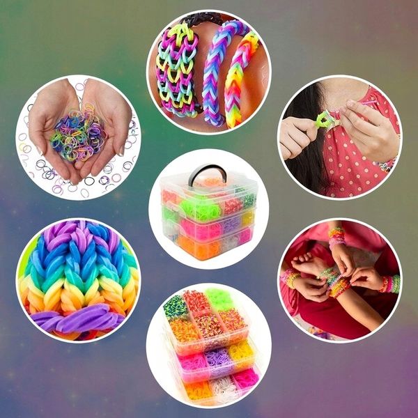 ZESTAW XL GUMEK DO ROBIENIA BRANSOLETEK GUMKI 3000 SZT. AKCESORIA ORGANIZER zdjęcie 7