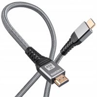 Kabel HDMI 2.1 ULTRA HIGH SPEED PRZEWÓD NYLON OPLOT PREMIUM 8K 4K 120Hz 5m