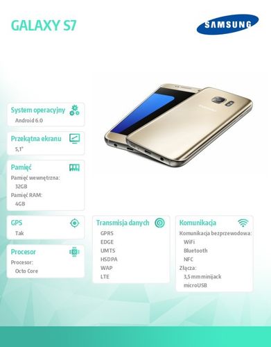 Samsung GALAXY S7 Gold na Arena.pl