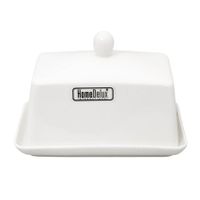 Maselniczka maselnica porcelana SQUARE HomeDelux biała wysoka masło osełka