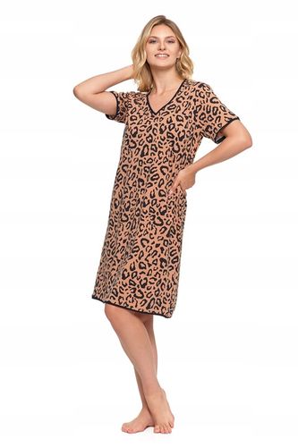 Koszula Damska Nocna Piżama PANTERKA Modna Bawełniana Krótki Rękaw MORAJ L na Arena.pl