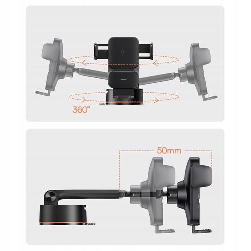 BASEUS ŁADOWARKA INDUKCYJNA UCHWYT SAMOCHODOWY NA SZYBĘ KOKPIT SZYBKA 15W na Arena.pl