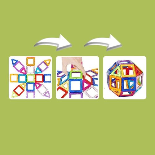 KLOCKI MAGNETYCZNE KONSTRUKCYJNE DUŻE PANELE 3D UKŁADANKA DLA DZIECI 134 el na Arena.pl