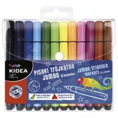 FLAMASTRY PISAKI TRÓJKĄTNE JUMBO 12SZT KIDEA