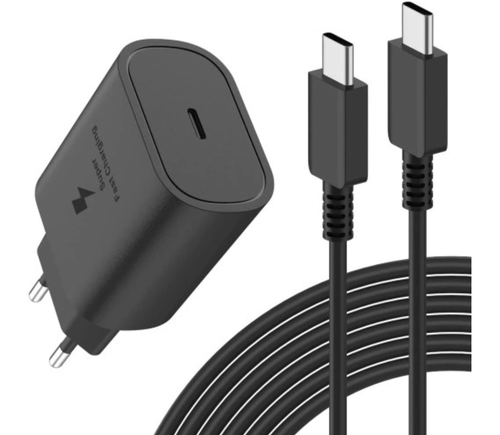 Szybka ładowarka sieciowa 25W USB C + kabel 1M do Samsung Galaxy S10, S20, S21, S22 CZARNY na Arena.pl