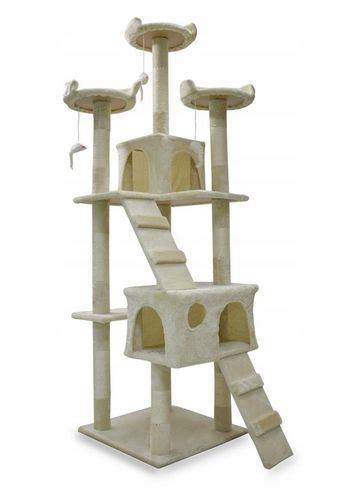 Wysoki Drapak dla Kota Drzewko 170cm Domek Beż na Arena.pl