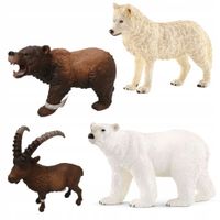 SCHLEICH ZESTAW WILK 17014 NIEDŹWIEDŹ 17095 KOZIOROŻEC 17101 GRIZZLY