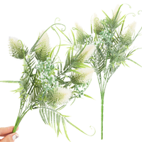 Bukiet Gałązek Trawy Liście Oset Kwiatostany X 5 Biały