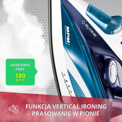 Żelazko parowe stopa ceramiczna duża moc MPM MZE-21/NS na Arena.pl