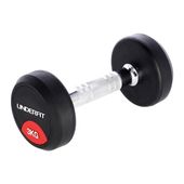 OUTLET Hantla gumowana 3 kg UNDERFIT do ćwiczeń siłowych fitness