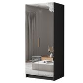 Szafa BODRUM III 100 cm z lustrem-pojemna garderoba-CZARNY+ZŁOTY