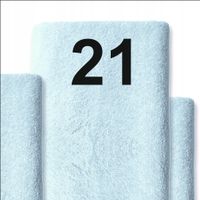 RĘCZNIK Z HAFTEM prezent na 21 urodziny niebieski 140x70 cm bawełniany