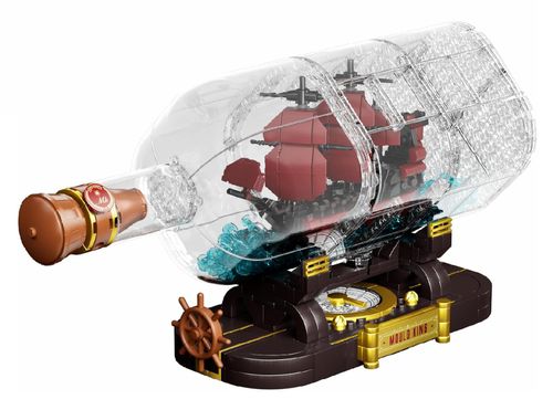 Zestaw Klocków Statek Piracki Czerwony W Butelce 885El. na Arena.pl