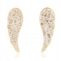 Kolczyki skrzydła ze stali chirurgicznej kryształki