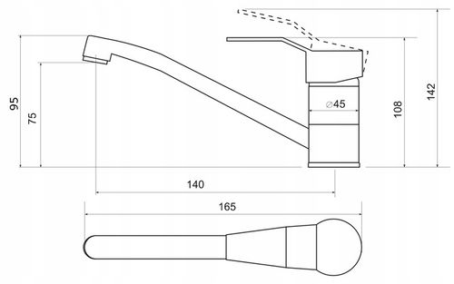 BATERIA UMYWALKOWA NISKA Z RUCHOMĄ WYLEWKĄ STOJĄCA CHROM SREBRNA na Arena.pl