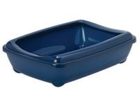 Duża i trwała kuweta owalna z ramką - Yarro toaleta dla kota 50cm granatowa