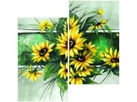 60X60CM SŁONECZNIKI ZIELENI DWU OBRAZ ŚCIAN