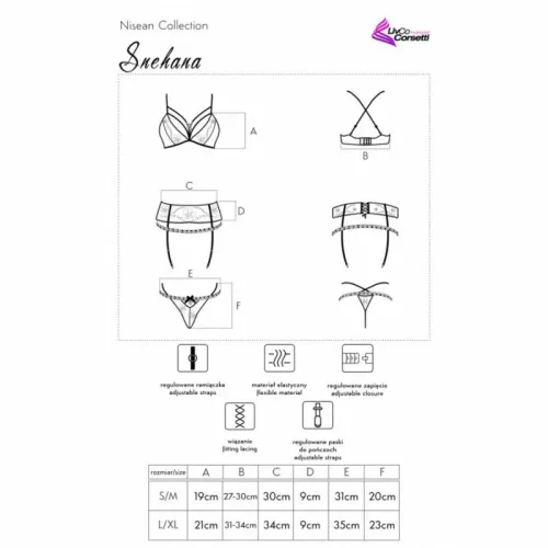 livco corsetti snehana lc 90443 czarny komplet koronkowy 3-częściowy na Arena.pl