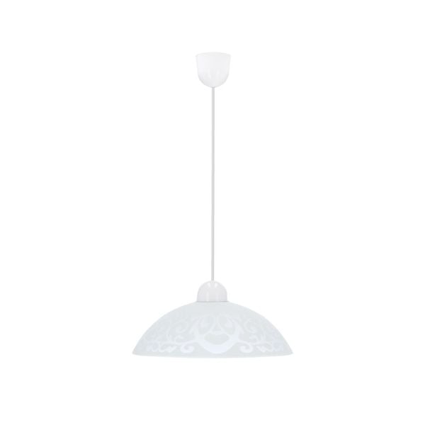 Bronte lampa wisząca 1x60W E27 klosz biały z wzorem zdjęcie 1