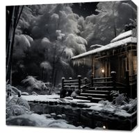 Obraz 60x60cm Tradycyjna Japońska Chatka