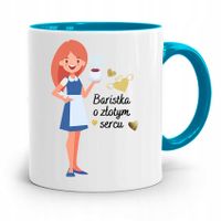 Dla Baristy Baristki Kawiarki Kubek Błękitny Z Nadrukiem Ze Zdjęciem
