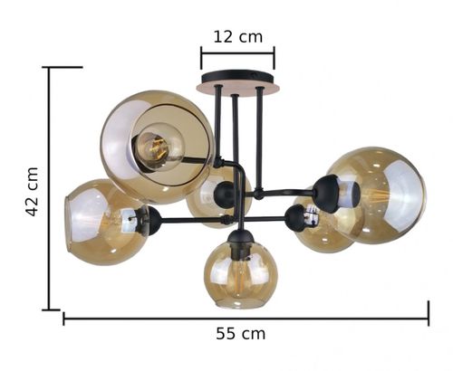 Lampa sufitowa 6xE27 MONDE WOOD na Arena.pl