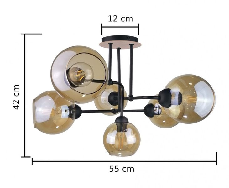 Lampa sufitowa 6xE27 MONDE WOOD zdjęcie 3